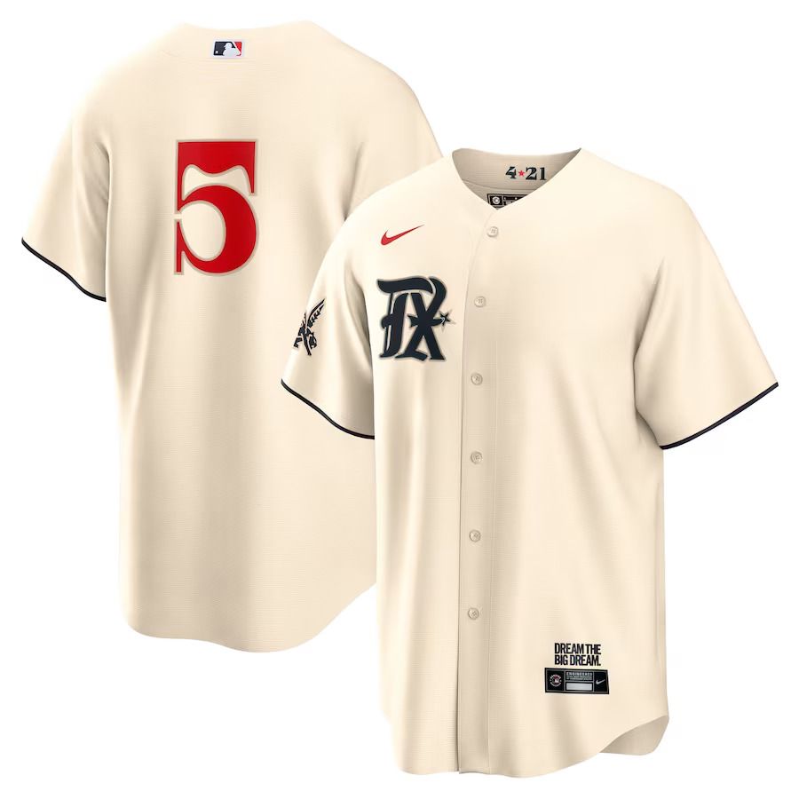 Men Texas Rangers #5 Corey Seager Nike Cream 2023 City Connect Replica Player MLB Jersey->texas rangers->MLB Jersey